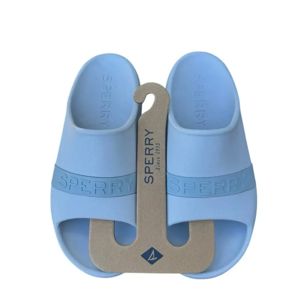 Sperry Float Slide Boat Sandals LT. Blue Beach Resort Comfort Womens 8 NEW